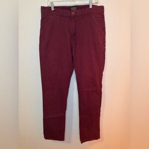 Third & Army Denim Co Sz 34 Burgundy Chinos Pants